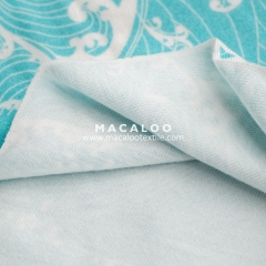 Super soft ocean pattern digital printed bamboo jersey fabric