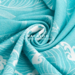 Super soft ocean pattern digital printed bamboo jersey fabric