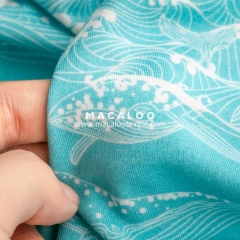 Super soft ocean pattern digital printed bamboo jersey fabric