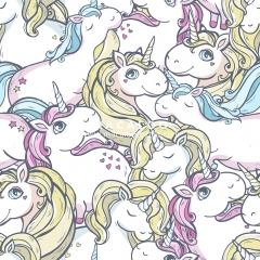 High quality unicorn pattern cotton jersey knit digital printed fabric