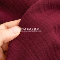Magenta breathable 100% cotton crepe double gauze fabric