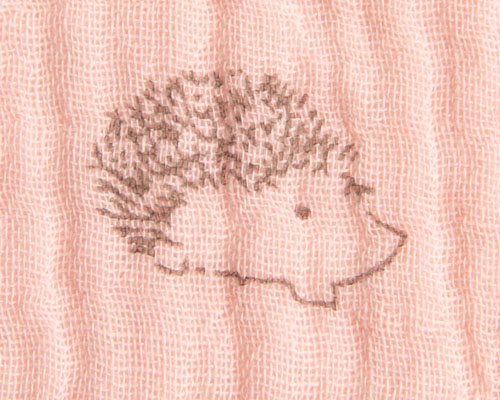 Hedgehog print double gauze fabric with 10 color