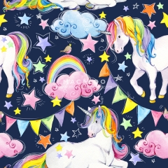 Unicorn plush minky fabric printing