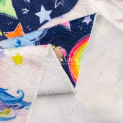 Unicorn plush minky fabric printing