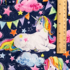 Unicorn plush minky fabric printing