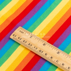Rainbow yarn dyed cotton lycra stripes fabric