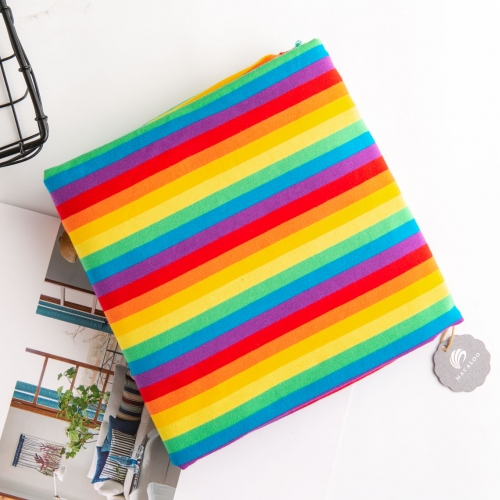 Rainbow yarn dyed cotton lycra stripes fabric