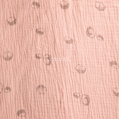 Hedgehog print double gauze fabric with 10 color