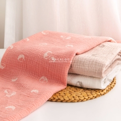 Hedgehog print double gauze fabric with 10 color