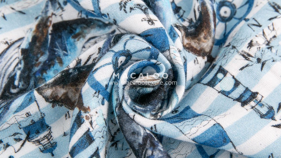 printed double gauze fabric