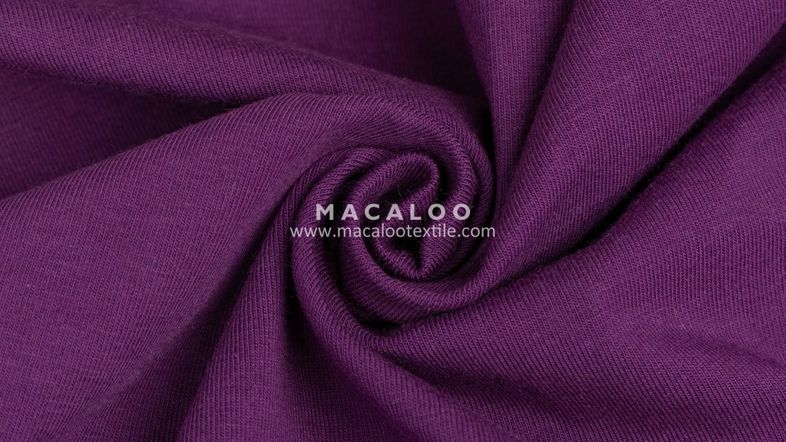Single jersey knit cotton spandex fabric violet