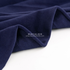 Cotton spandex knit french terry fabric navy