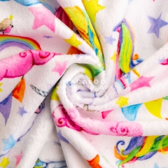 Print 100% polyester plush minky fabric for baby cuddle blanket