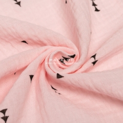 Low MOQ cotton crinkle double gauze fabric for baby
