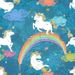 Unicorns digital printing canvas woven cotton fabric