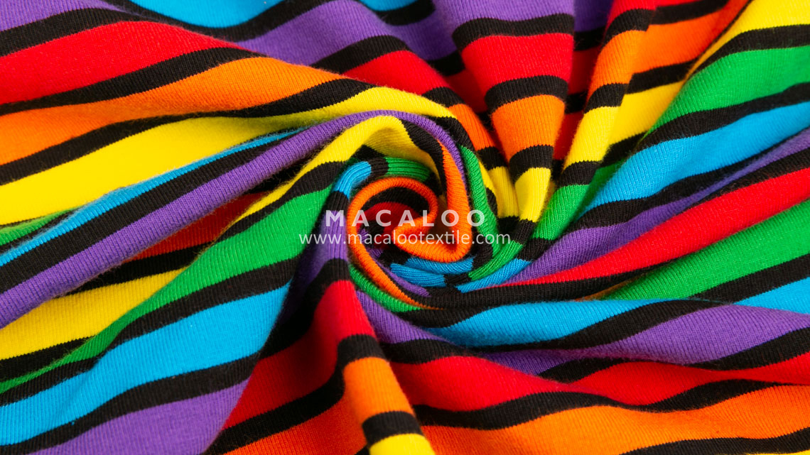 rainbow stripe cotton fabric