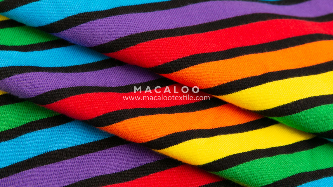 rainbow stripe cotton fabric