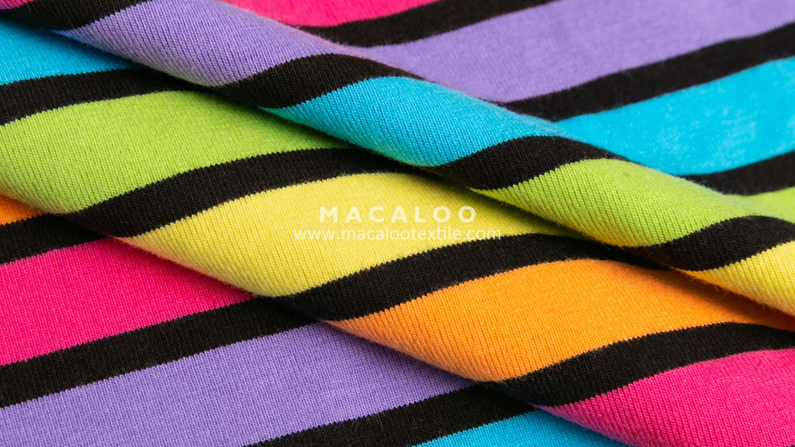 rainbow yarn dyed stripes fabric
