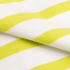 Chartreuse stripes knitting cotton spandex fabric