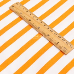 220gsm orange and white stripe knit cotton dyed lycra fabric textile