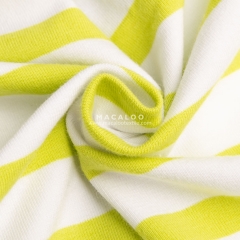 Chartreuse stripes knitting cotton spandex fabric