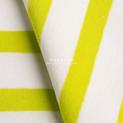 Chartreuse stripes knitting cotton spandex fabric