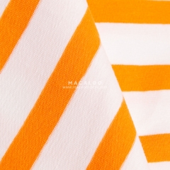 220gsm orange and white stripe knit cotton dyed lycra fabric textile