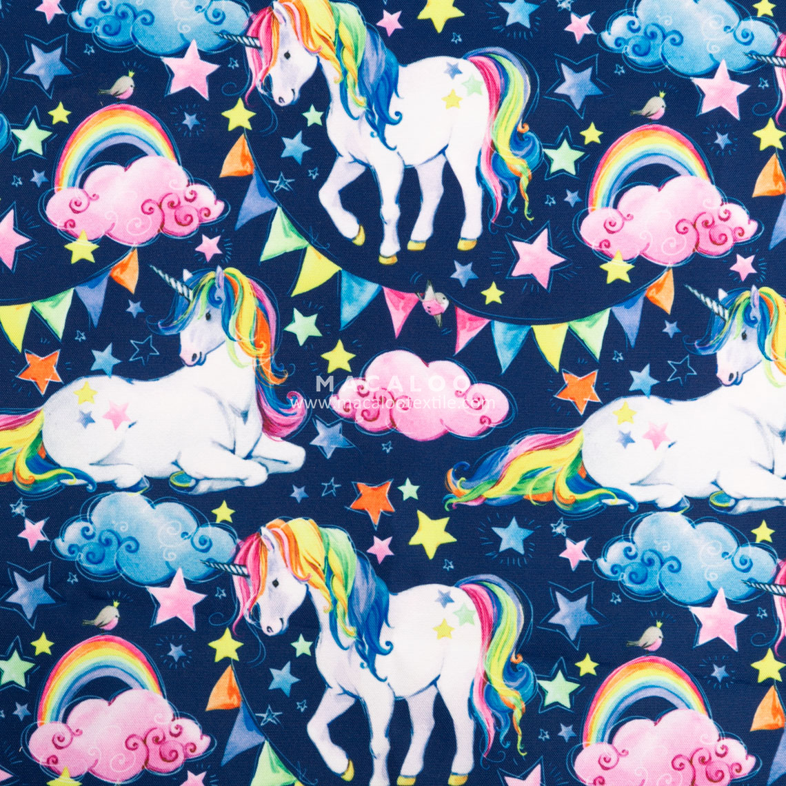 Wholesale vibrant color unicorns printing poly canvas fabric