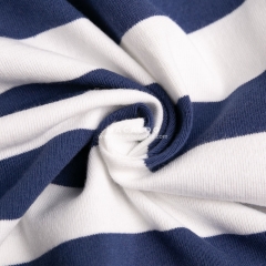 Navy fashion stripes stretch jersey knit cotton fabric