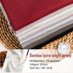 240gsm stretch knitted 95/5 bamboo spandex jersey fabric