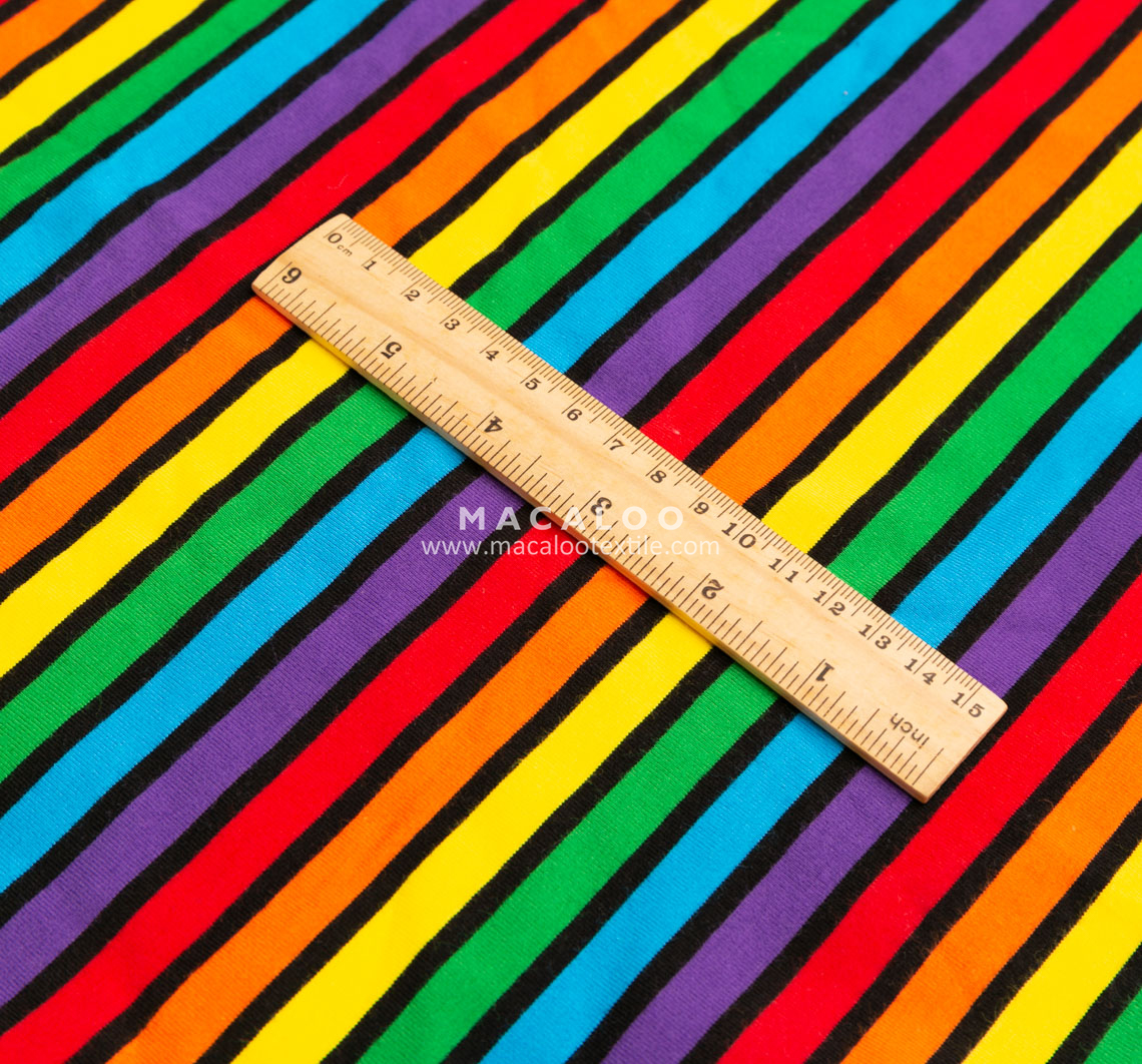 rainbow stripe jersey fabric