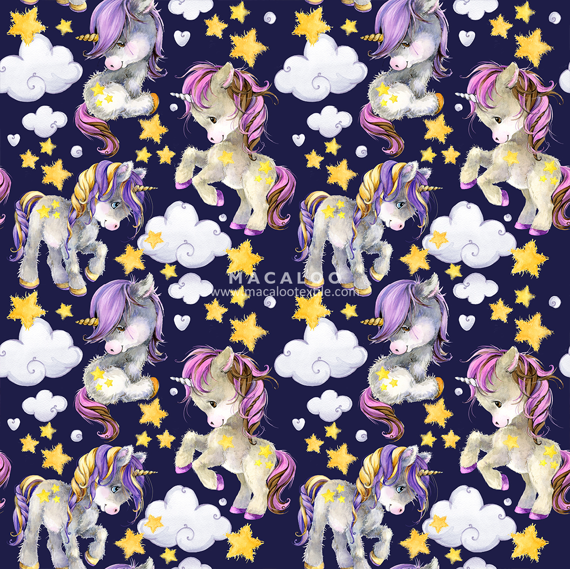 Unicorn pattern digital print 100% cotton woven fabric