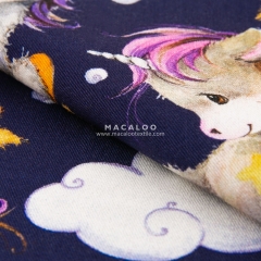 Unicorn pattern digital print 100% cotton woven fabric