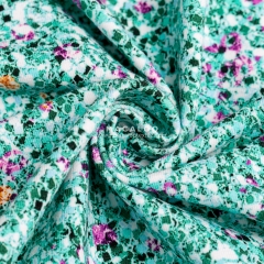 Vibrant color knitting cotton spandex fabric with custom digitally printing
