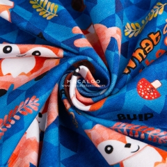 Factory custom fabric printing cotton lycra fabric for baby clothing