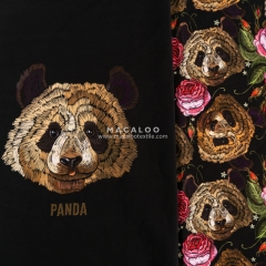 Panda printed cotton lycra fabric custom fabric wholesale