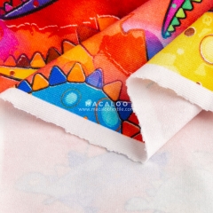 Digital printed cotton spandex fabric with colorful dinos