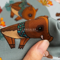 Custom digital printed knitted cotton lycra fabric