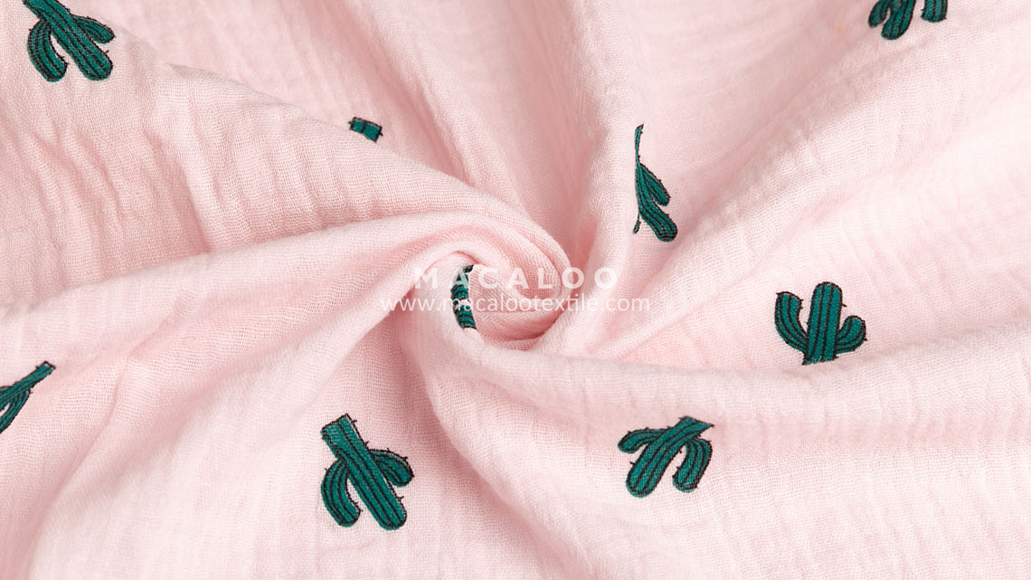 cotton gauze crinkle fabric