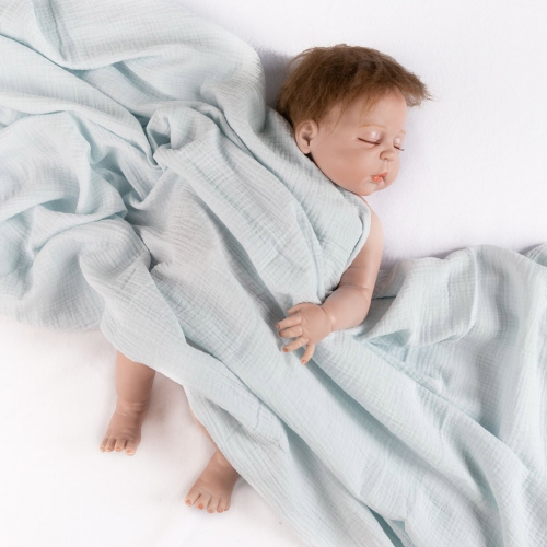 Autumn season and plain style organic muslin swaddle blanket for baby comforter