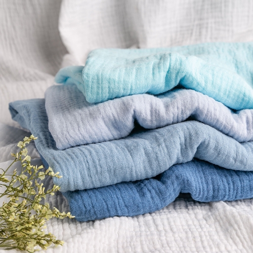 Light Blue Series 100% cotton gauze muslin fabric for baby