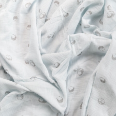 Monochrome white organic cotton custom print muslin baby blanket