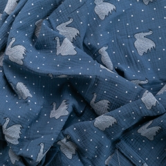 woven technics 100% cotton material muslin custom print double gauze blanket