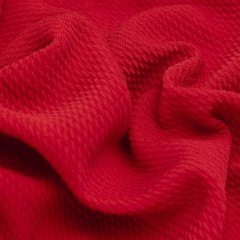 Wholesale solid red color stretch bullet poly spandex jersey knitted fabric for dress