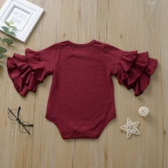 High quality cute girls custom organic cotton baby romper