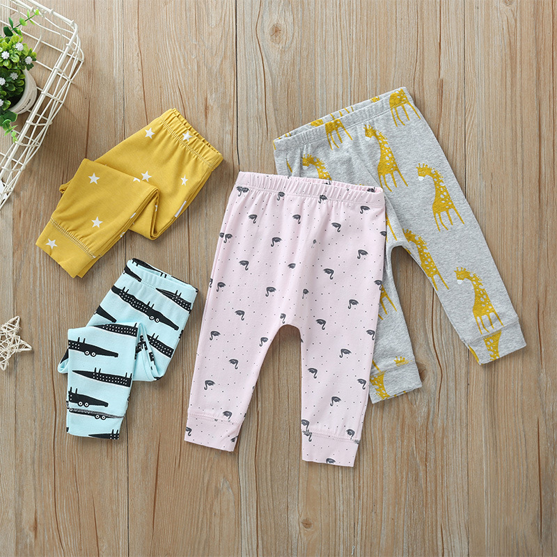 Wholesale spring/autumn season cartoon printed cotton legging pants for baby