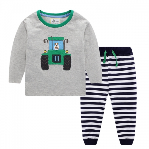 Custom American style long sleeve children boys clothes set