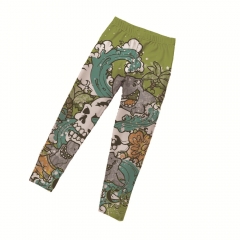 Printed pattern yoga pants polyester ldggings for children girls