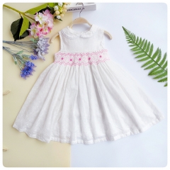 Hot sale sleeveless new model beautiful baby girl clothing dress