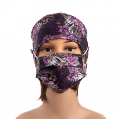 Bulk instock 4 ways stretch custom digital printed knitted cotton button mask headband